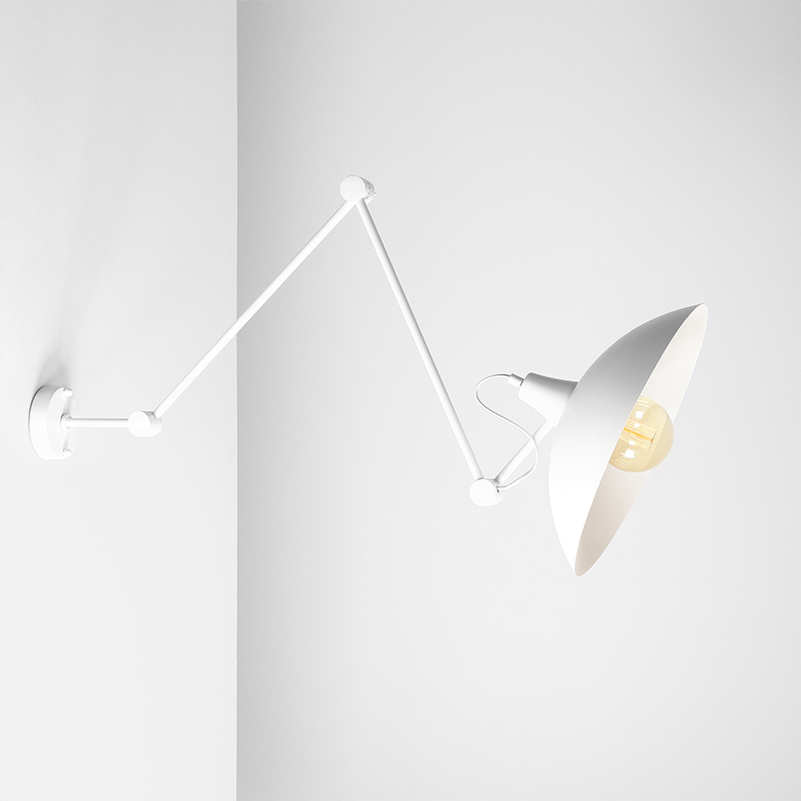 CANTILEVER ADJUSTABLE WALL CEILING LIGHT MELOS WHITE - DYKE & DEAN