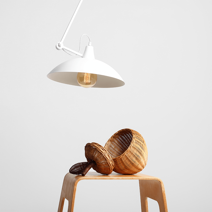 CANTILEVER ADJUSTABLE WALL CEILING LIGHT MELOS WHITE - DYKE & DEAN