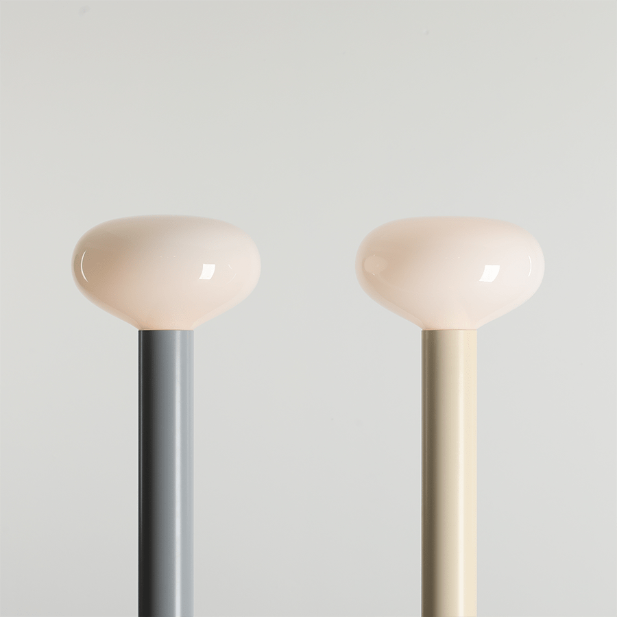 FLO OPAL GLASS ORB FLOOR LIGHT CREAM - DYKE & DEAN