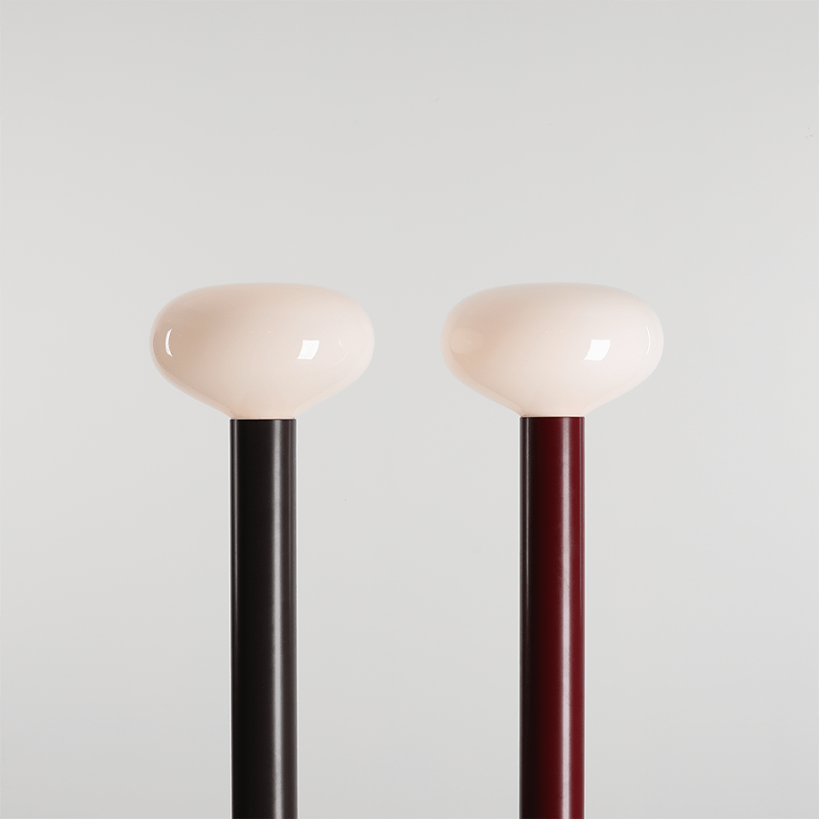 FLO OPAL GLASS ORB FLOOR LIGHT RUBY RED - DYKE & DEAN