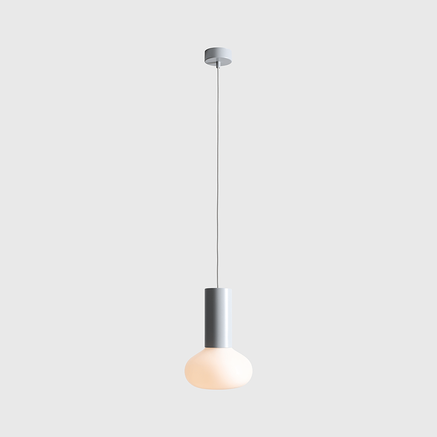 FLO OPAL GLASS ORB SMALL PENDANT LIGHT GREY - DYKE & DEAN