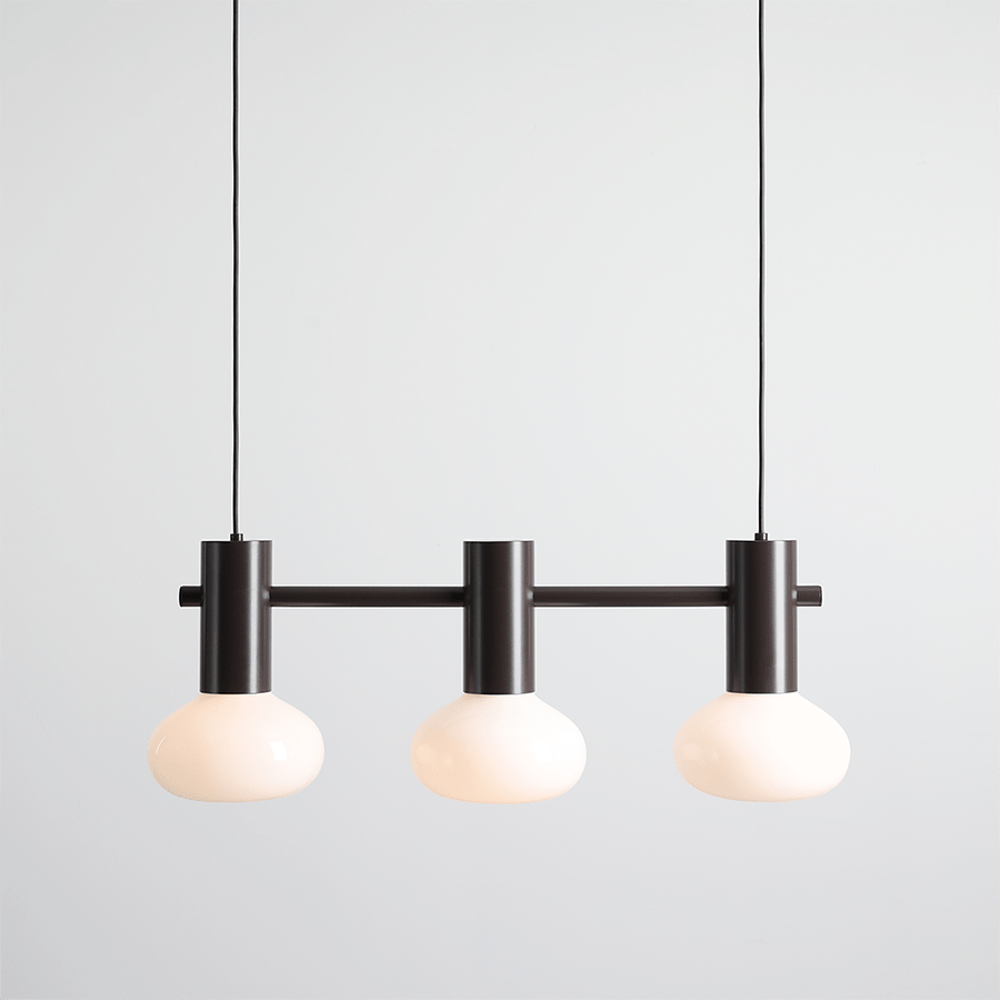 FLO SUSPENSION PENDANT 3 OPAL GLASS LIGHT MOKKA - DYKE & DEAN