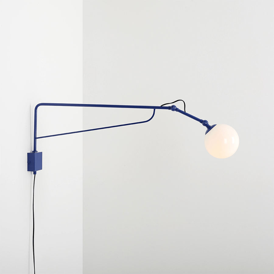 FUNCTIONAL ADJUSTABLE LONG WALL ARM LIGHT COBALT - DYKE & DEAN