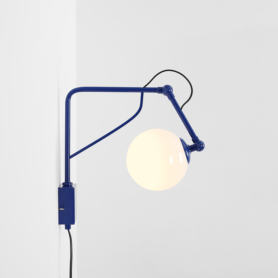 FUNCTIONAL ADJUSTABLE WALL ARM LIGHT COBALT - DYKE & DEAN