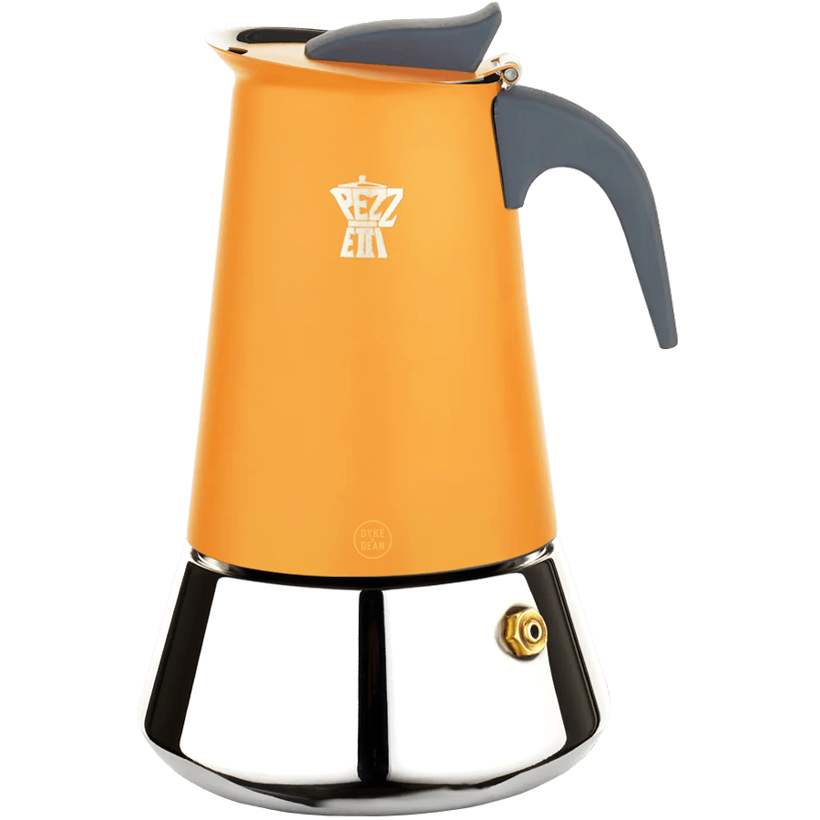 PEZZETTI 4 CUP COFFEE MAKER INDUCTION HOB ORANGE - DYKE & DEAN