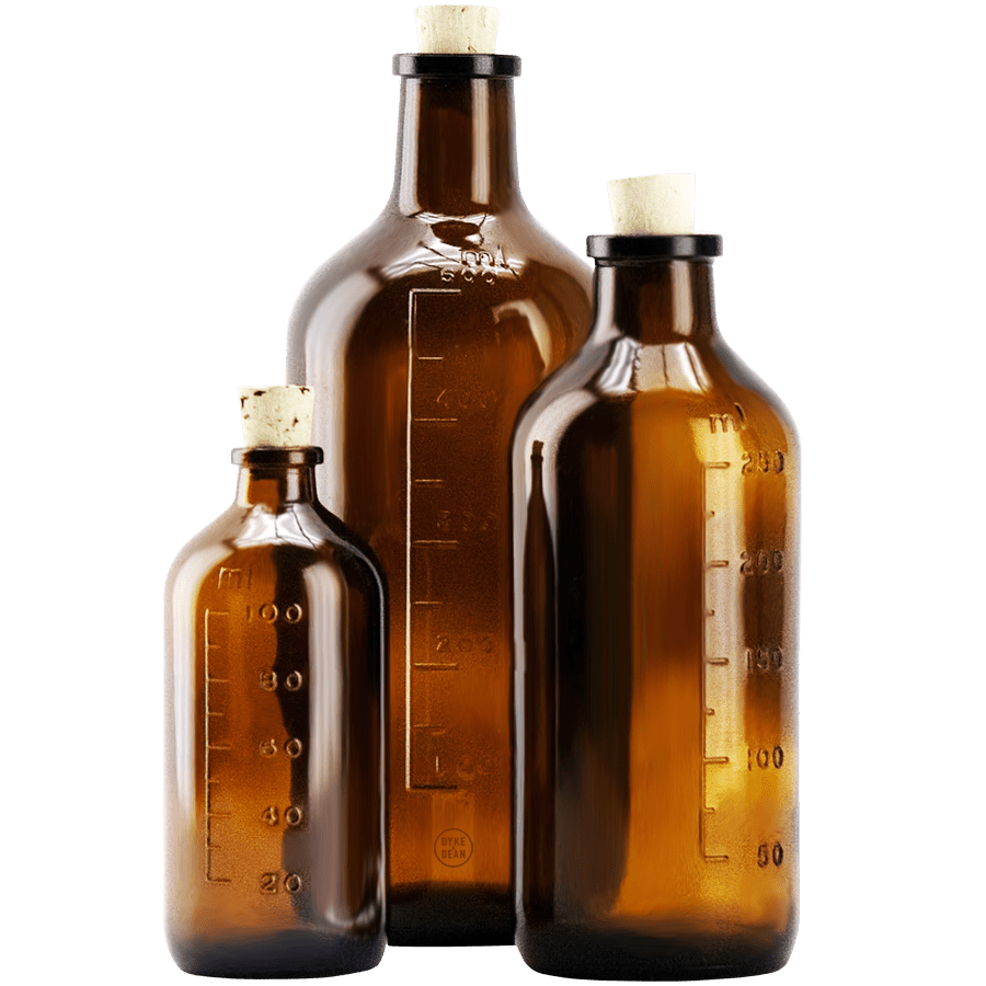 500ML AMBER GLASS BOTTLE - DYKE & DEAN