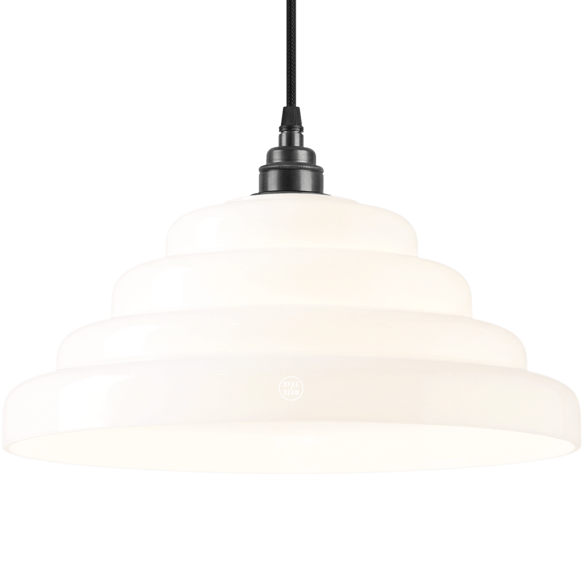 70s OPALINE GLASS PENDANT SHADE - DYKE & DEAN