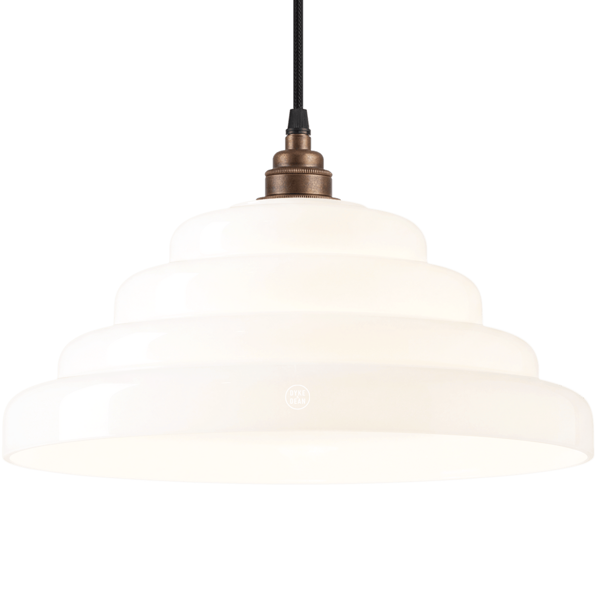 70s OPALINE GLASS PENDANT SHADE - DYKE & DEAN