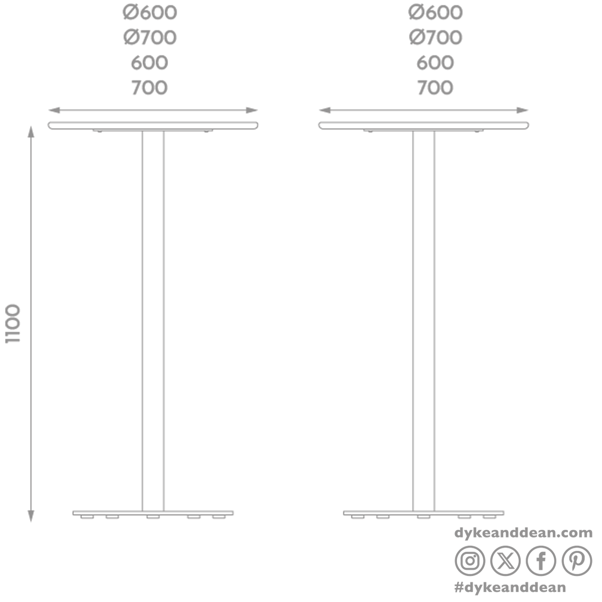 ADICO PLANA ROUND FOLDING HIGH TABLE WOOD TOP