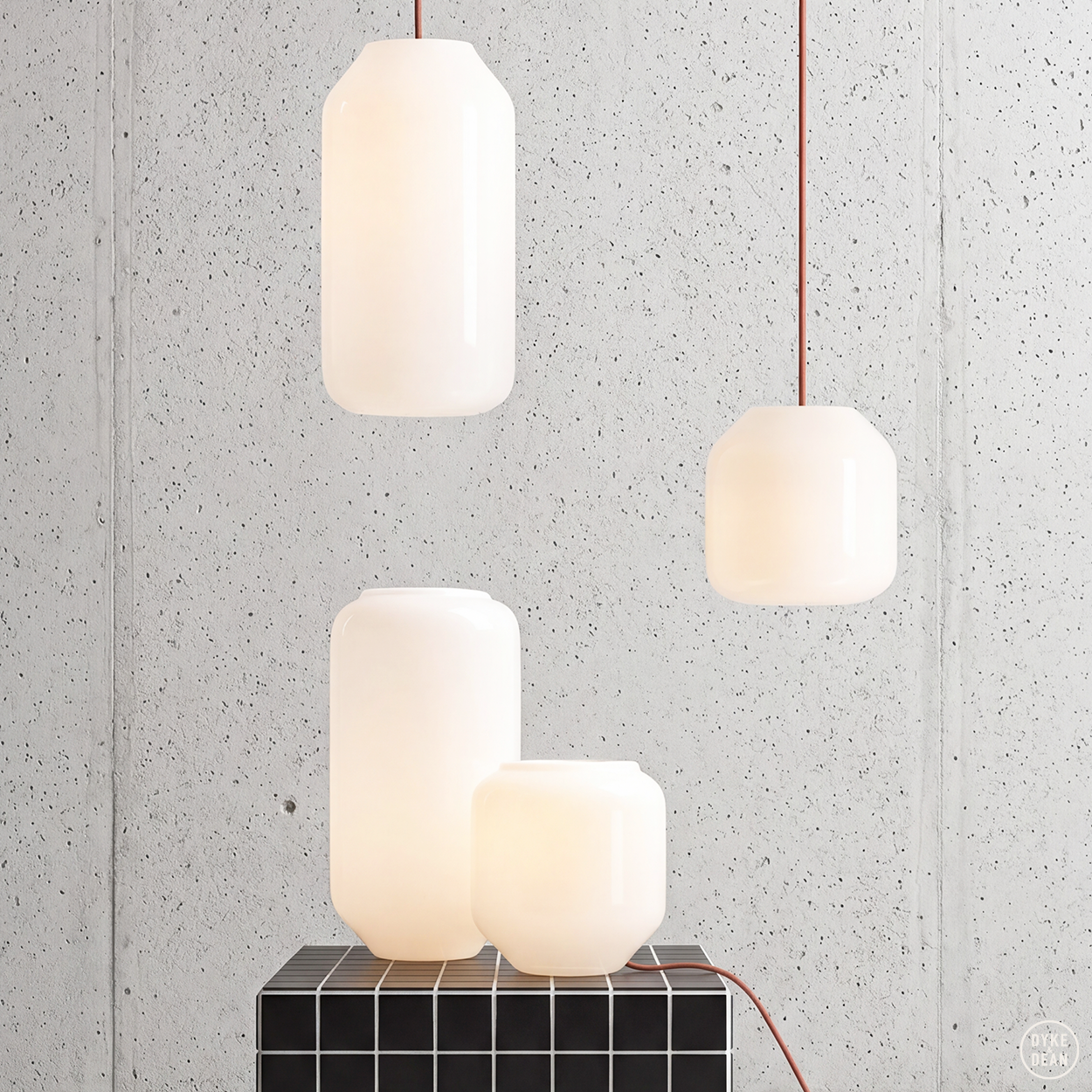 FLASK COTTON WHITE TABLE & FLOOR GLASS LIGHT