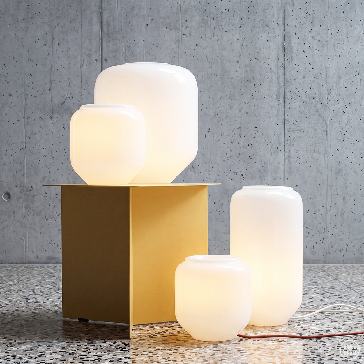 FLASK COTTON WHITE TABLE & FLOOR GLASS LIGHT