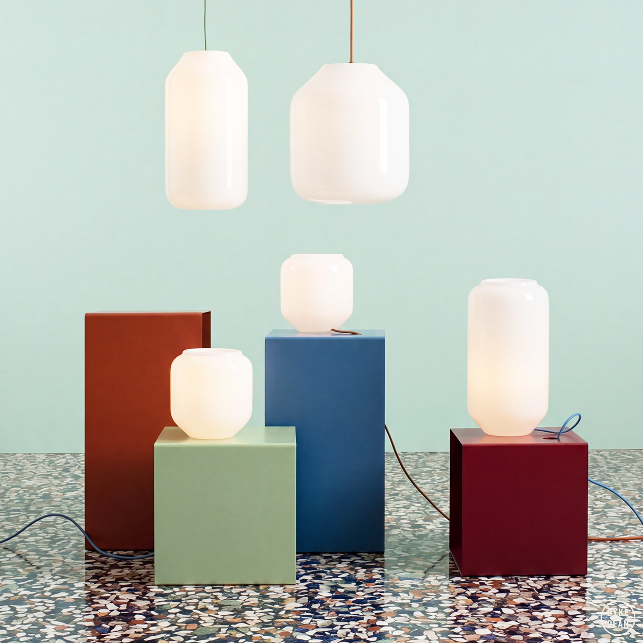 FLASK SAGE GREEN GLASS PENDANT LIGHT MEDIUM