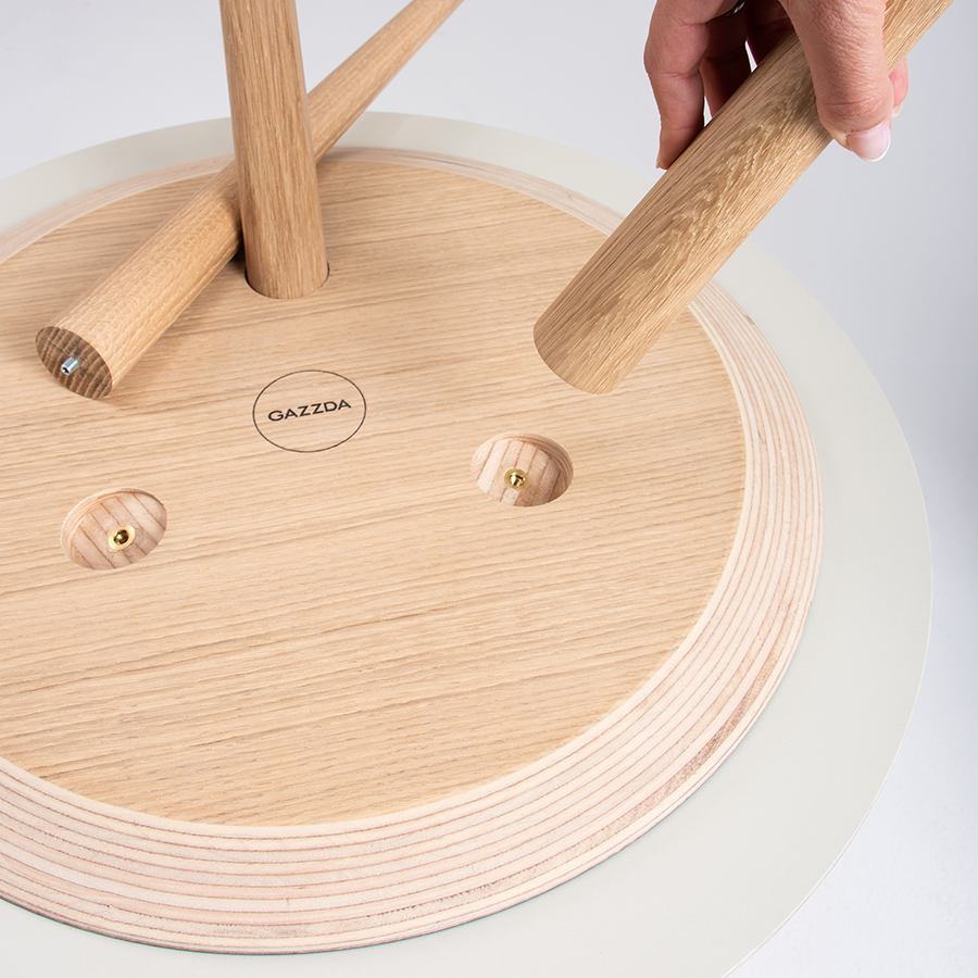 GAZZDA ROUND ARP TABLE SMOKED OAK 55CM