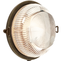 BRUSHED BRASS ROUND OUTDOOR BULKHEAD LIGHT IP54