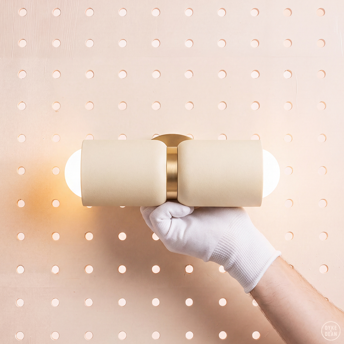 Double Ceramic Up Down Light With Brass Wall Plate