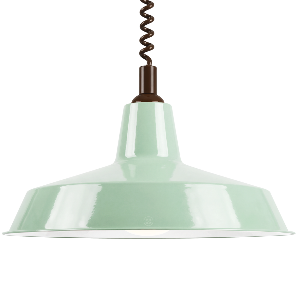 DYKE & DEAN PENDANT LAMPSHADE MINT GREEN WITH RETRACTABLE SPRING