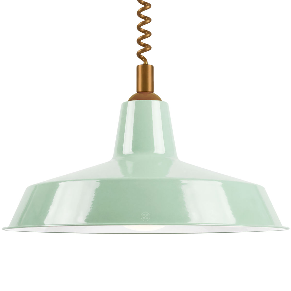 DYKE & DEAN PENDANT LAMPSHADE MINT GREEN WITH RETRACTABLE SPRING