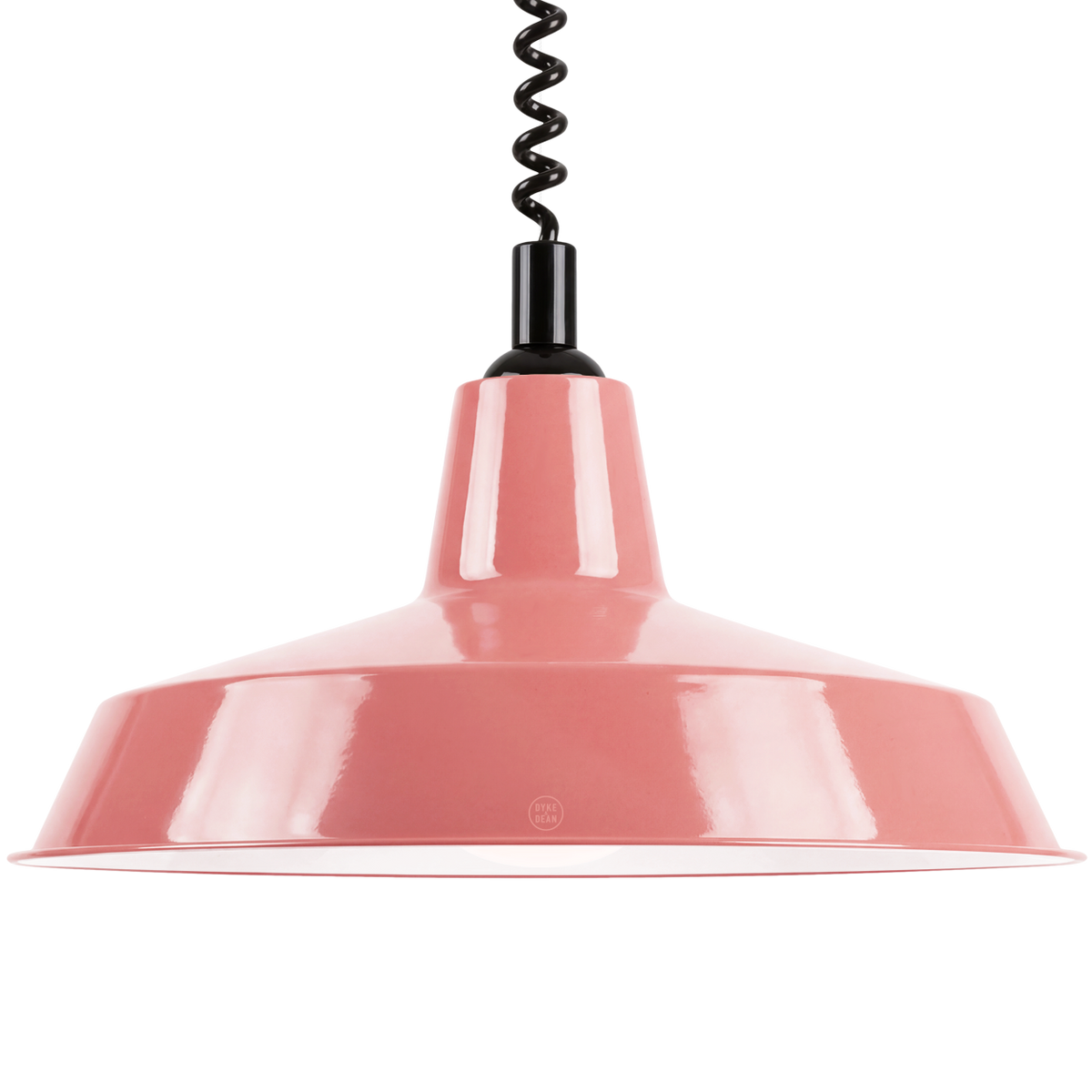 DYKE & DEAN PENDANT LAMPSHADE PINK WITH RETRACTABLE SPRING