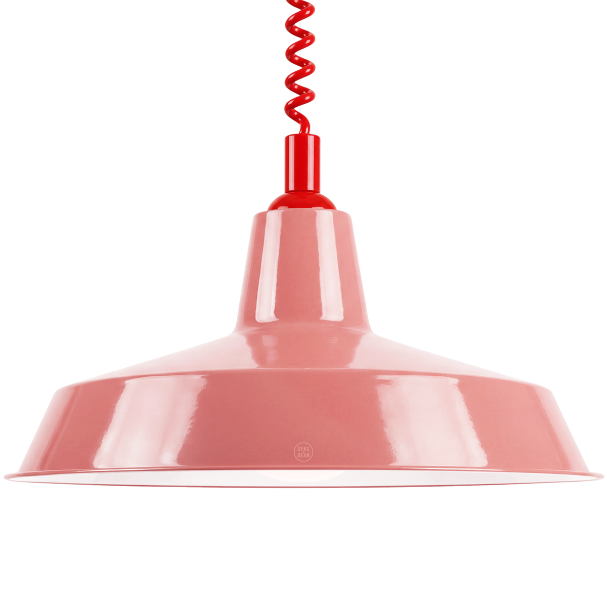 DYKE & DEAN PENDANT LAMPSHADE PINK WITH RETRACTABLE SPRING