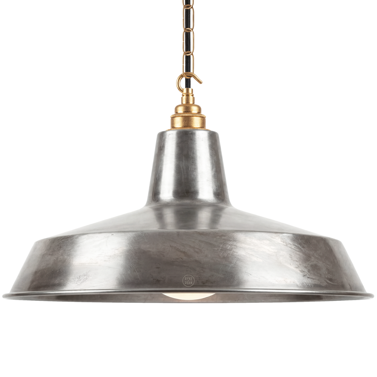 DYKE & DEAN PENDANT LAMPSHADE RAW METAL WITH HOOK & CHAIN SET
