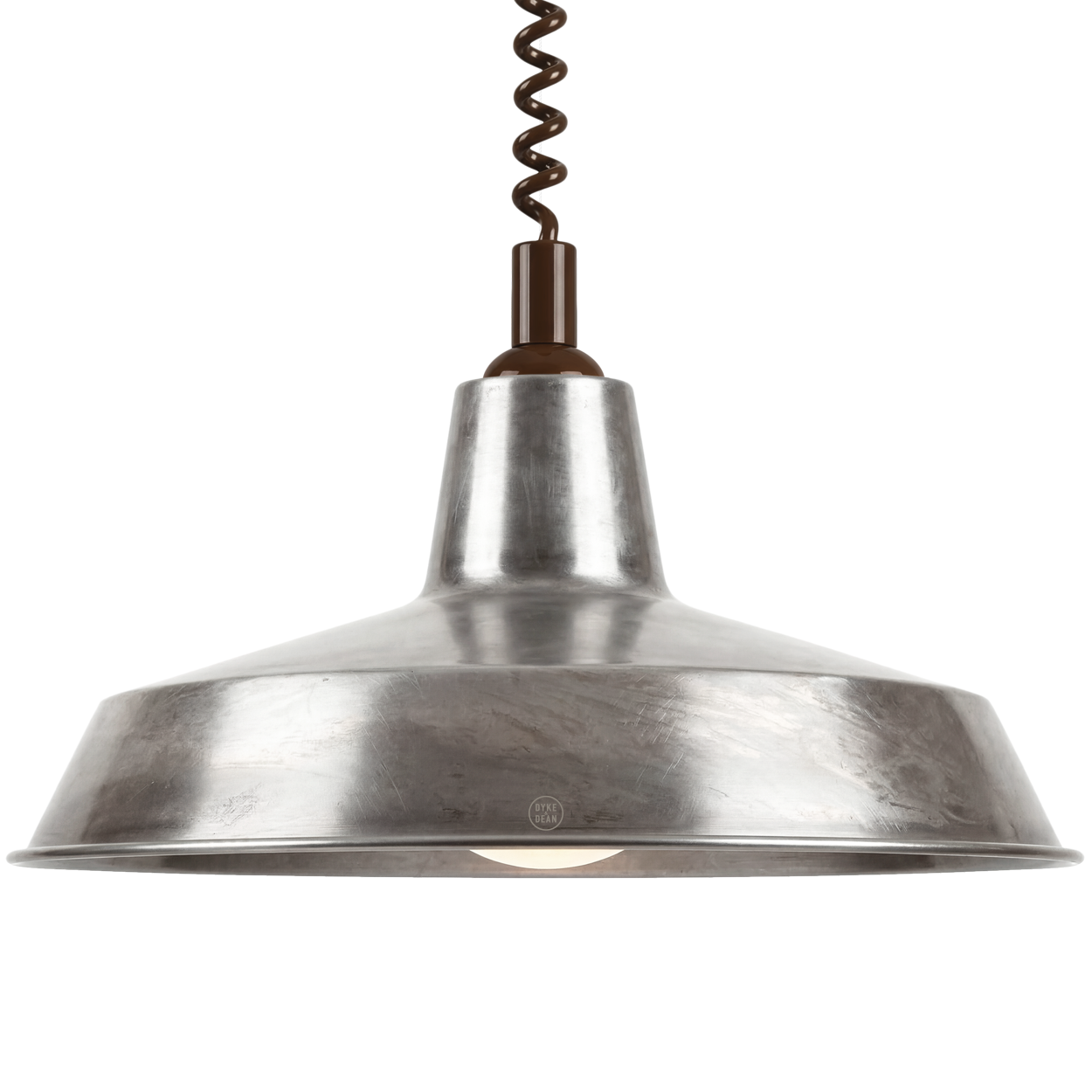 DYKE & DEAN PENDANT LAMPSHADE RAW METAL WITH RETRACTABLE SPRING