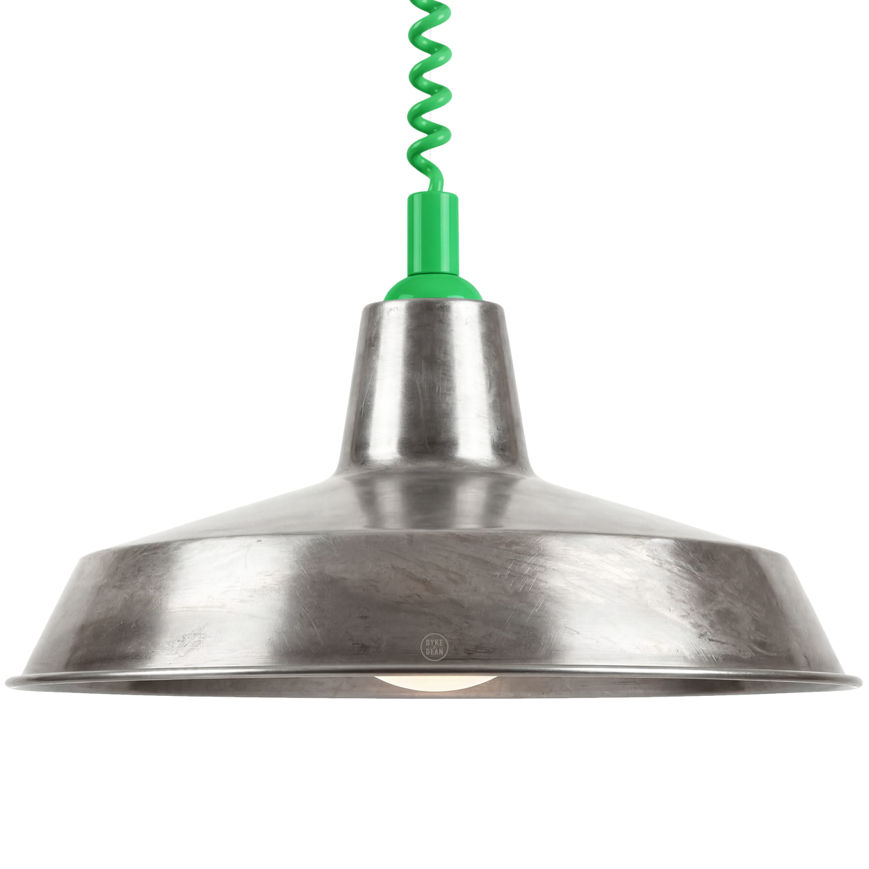 DYKE & DEAN PENDANT LAMPSHADE RAW METAL WITH RETRACTABLE SPRING