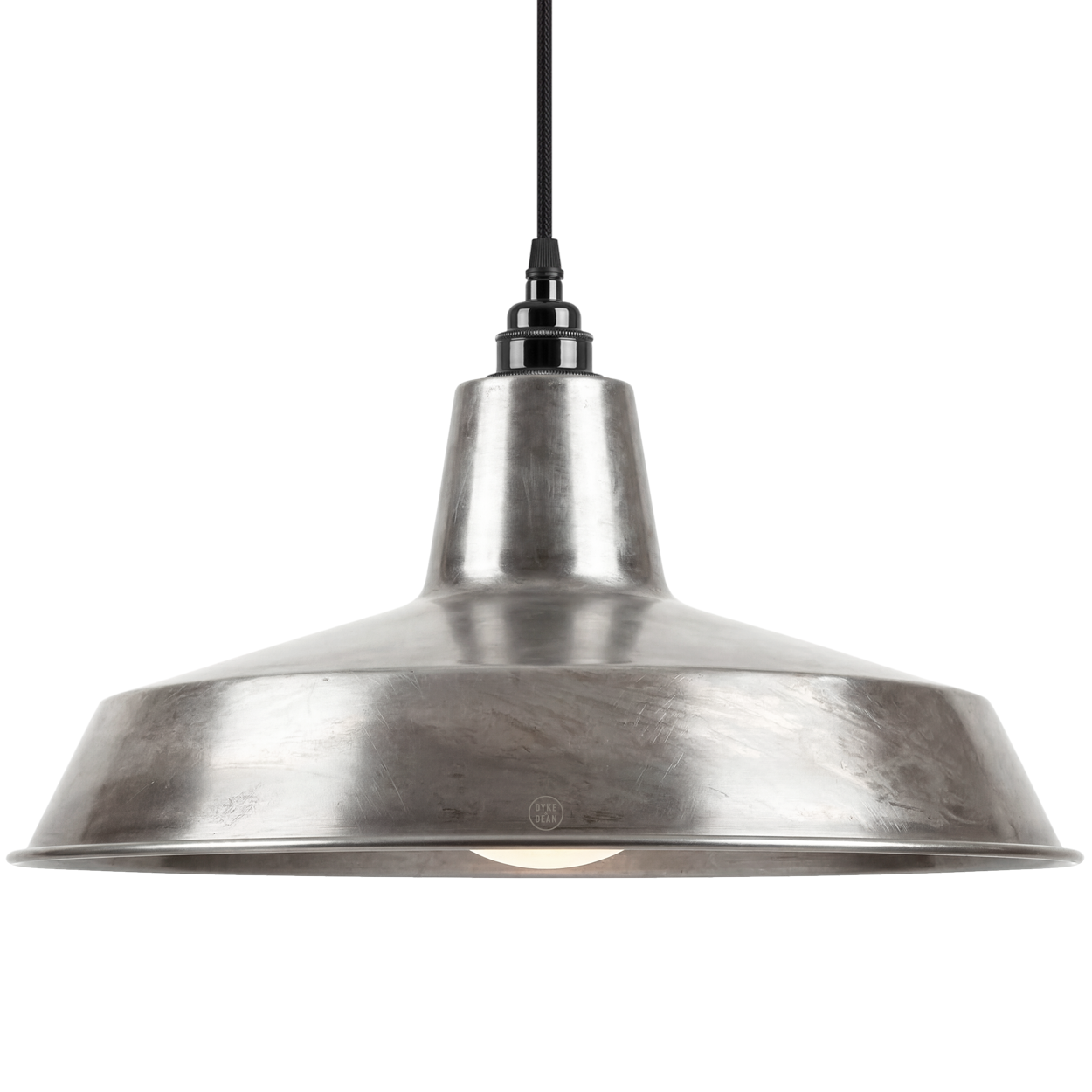 DYKE & DEAN PENDANT LAMPSHADE RAW METAL WITH BULB HOLDER