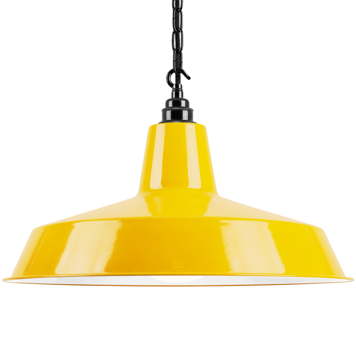 Dyke & Dean pendant lampshade Yellow with hook & chain set