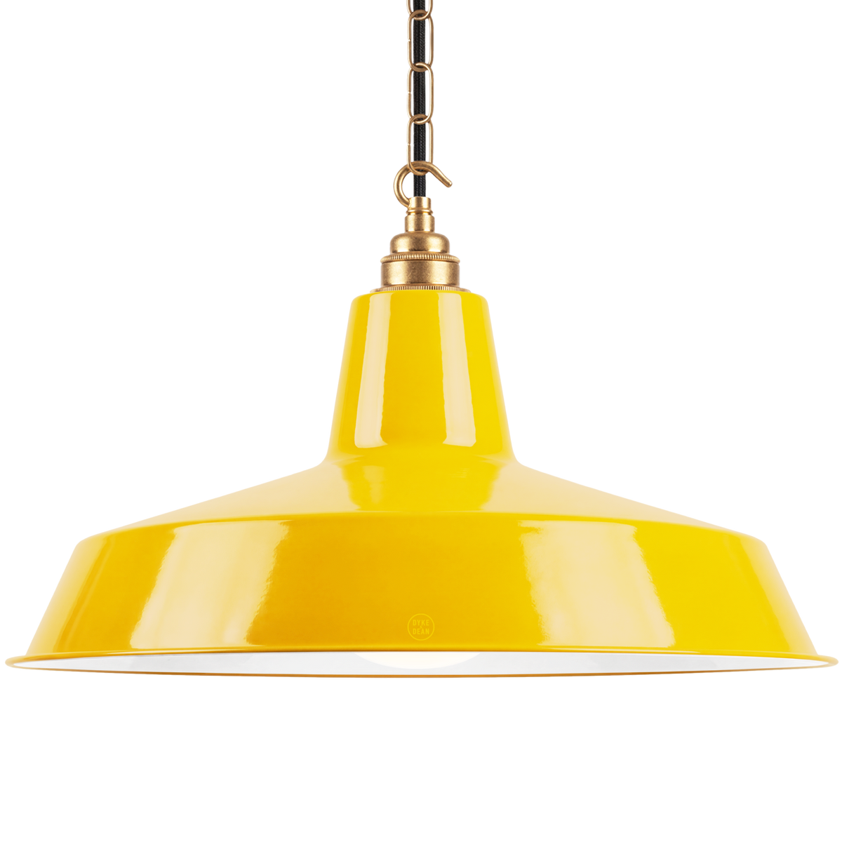 Dyke & Dean pendant lampshade Yellow with hook & chain set