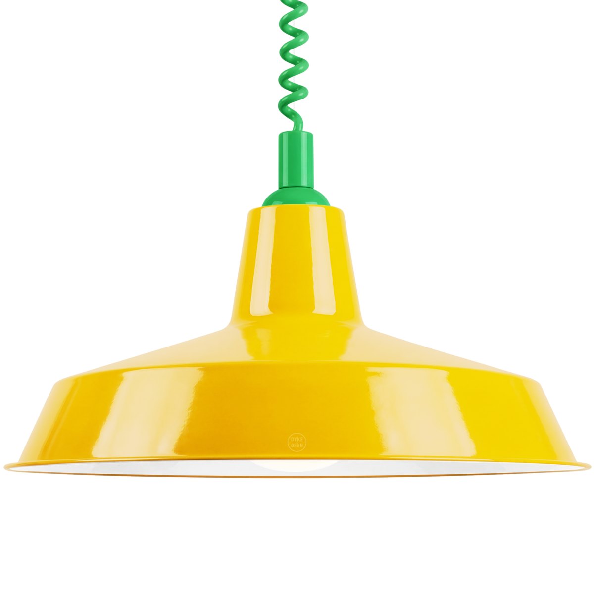 DYKE & DEAN PENDANT LAMPSHADE YELLOW WITH RETRACTABLE SPRING