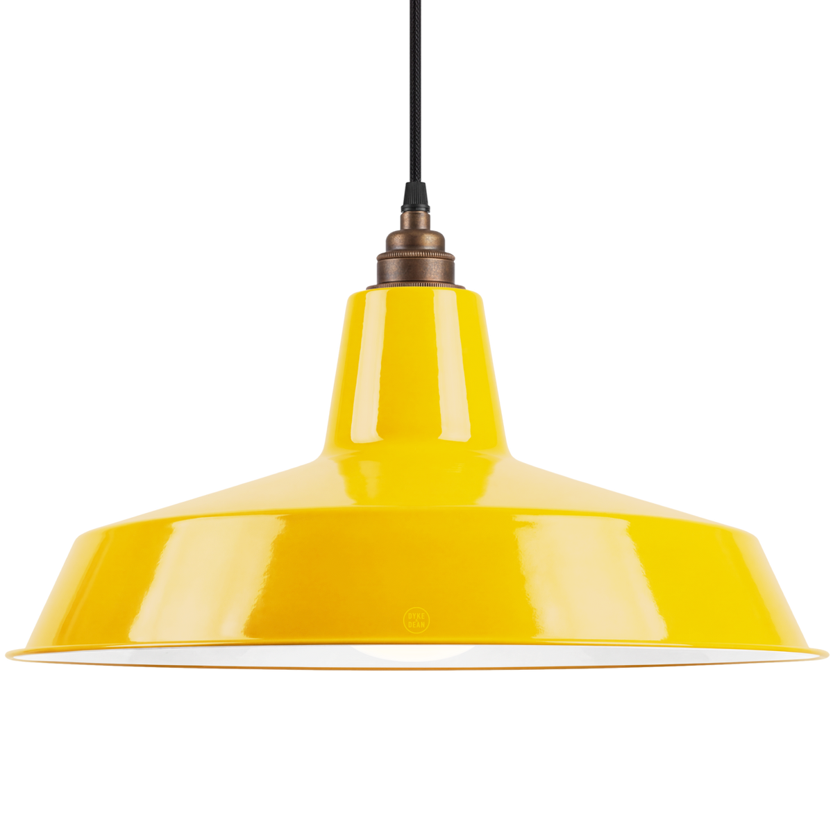 Dyke & Dean pendant lampshade Yellow with bulb holder