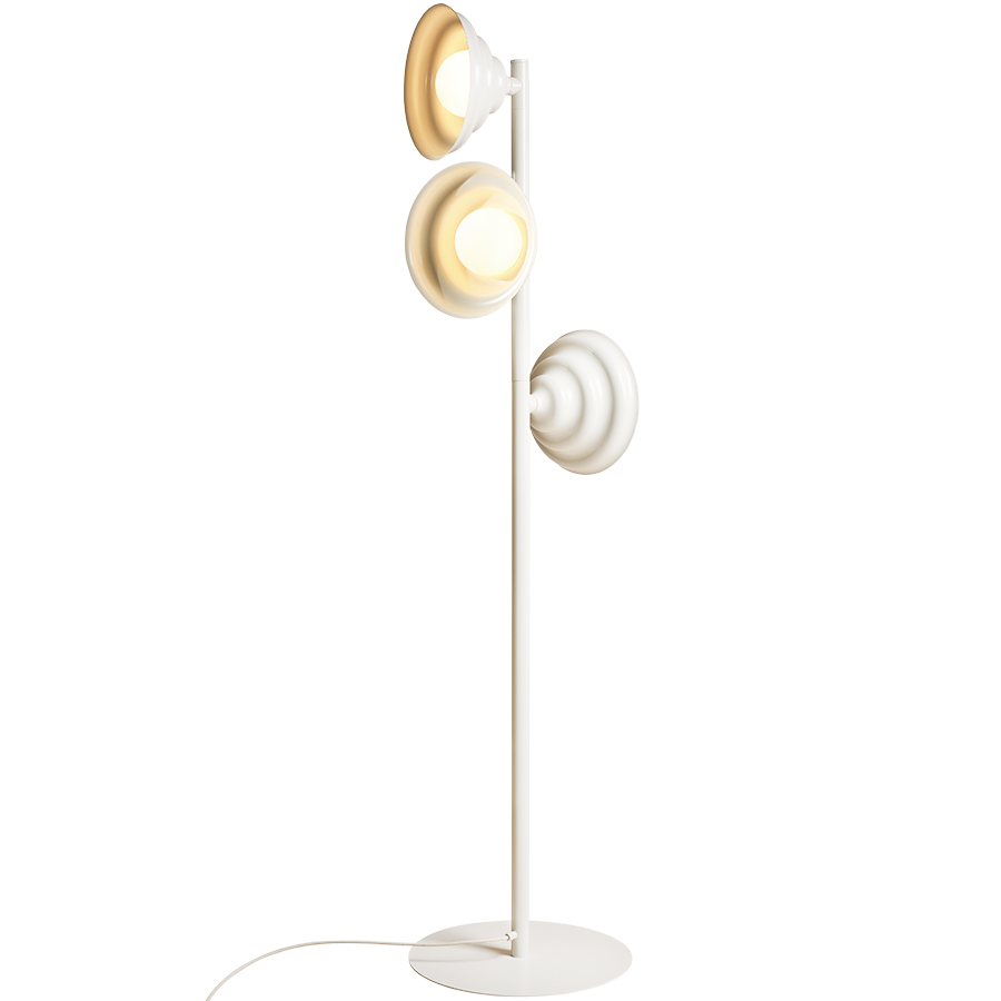 WAVE 3 LIGHT FLOOR LAMP CREAM