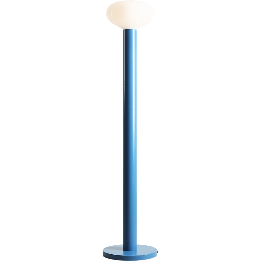 FLO OPAL GLASS ORB FLOOR LIGHT BLUE