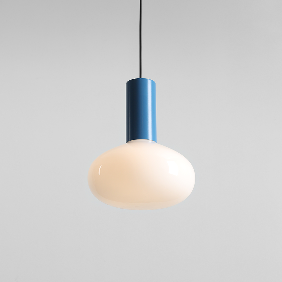 FLO OPAL GLASS ORB LARGE PENDANT LIGHT BLUE