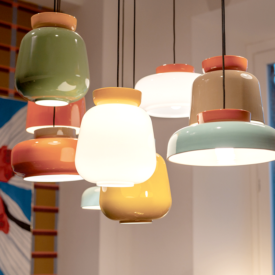 CORCOVADO CERAMIC GLASS PENDANT SHADE LAMP