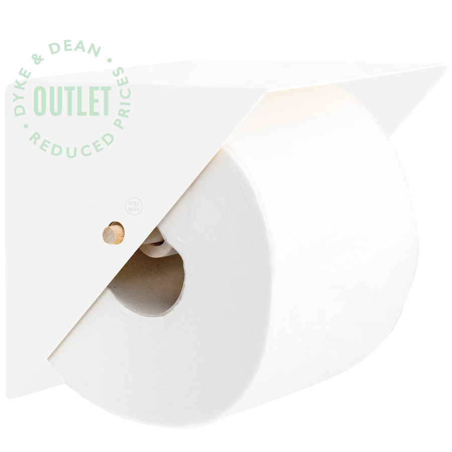 WHITE TRIANGLE WALL TOILET ROLL HOLDER OUTLET