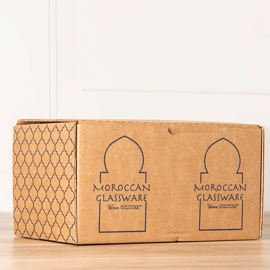 MOROCCAN SET OF 6 SMALL CLEAR CONE GLASSES