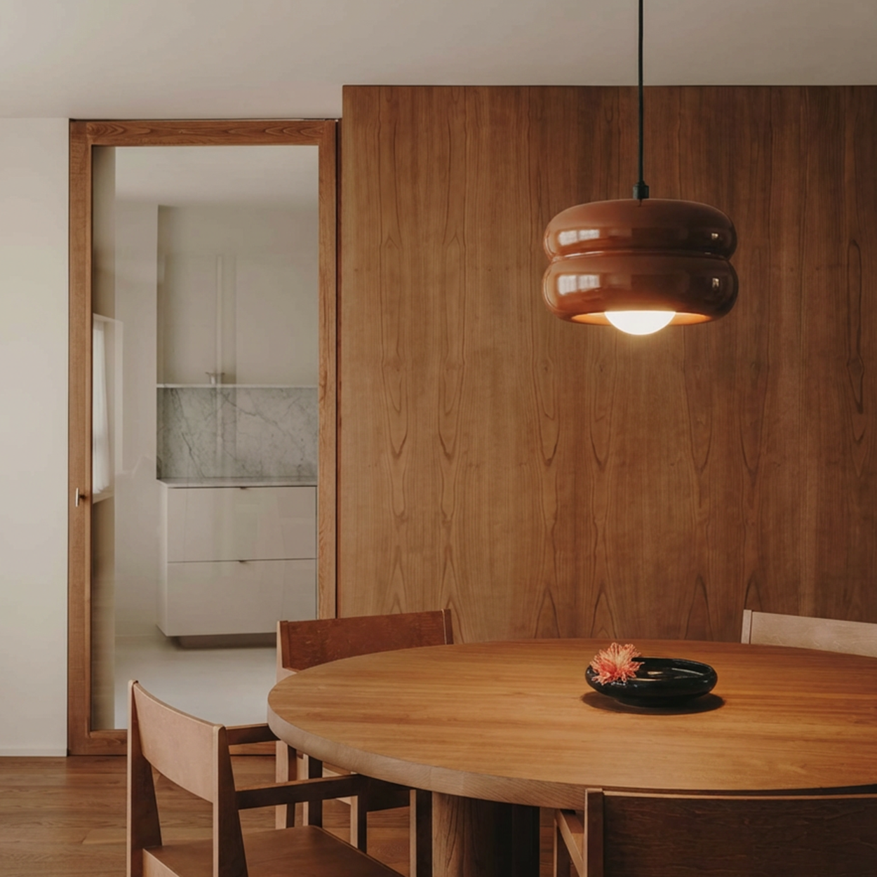 BROWN ORBIT GLASS GLOBE PENDANT LIGHT