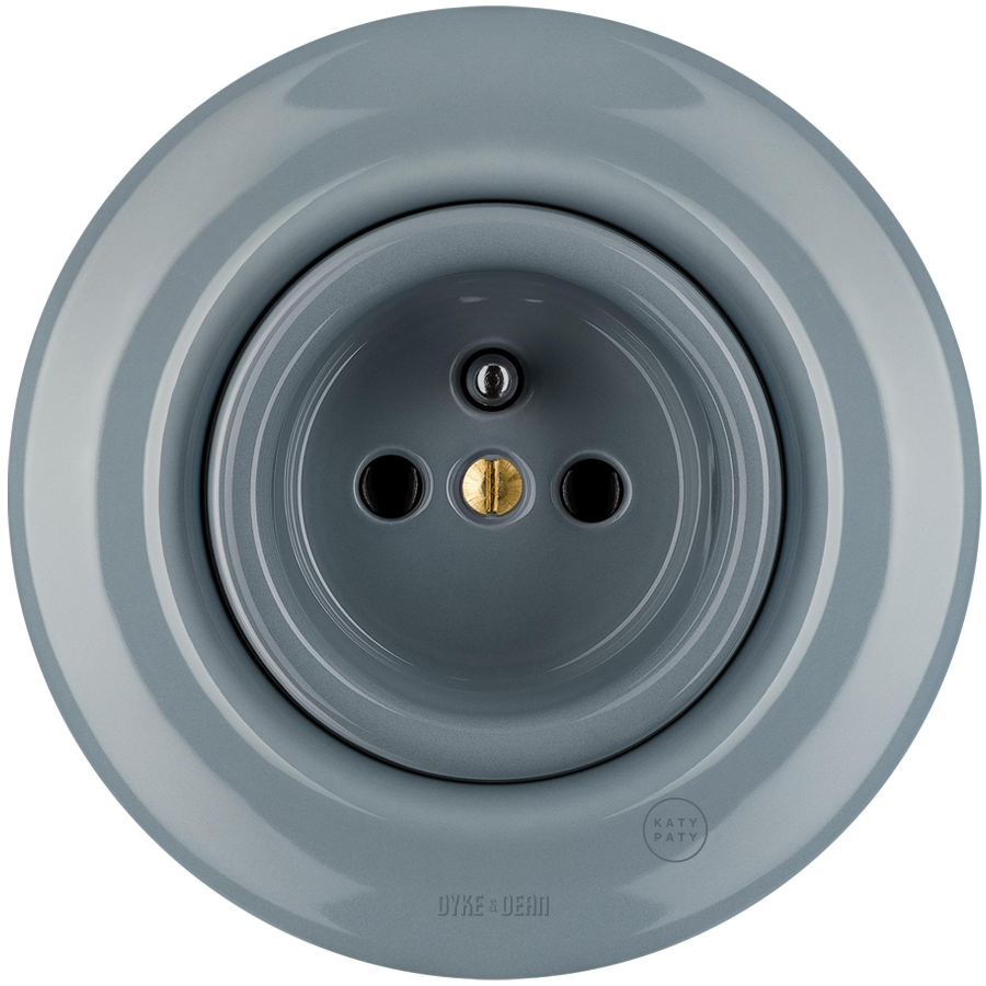 ENCHUFE DE PARED PORCELANA GRIS CENIZA