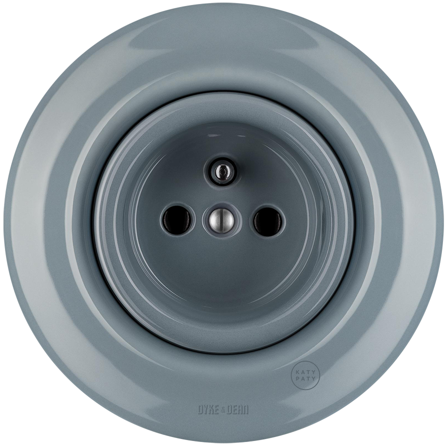 ENCHUFE DE PARED PORCELANA GRIS CENIZA