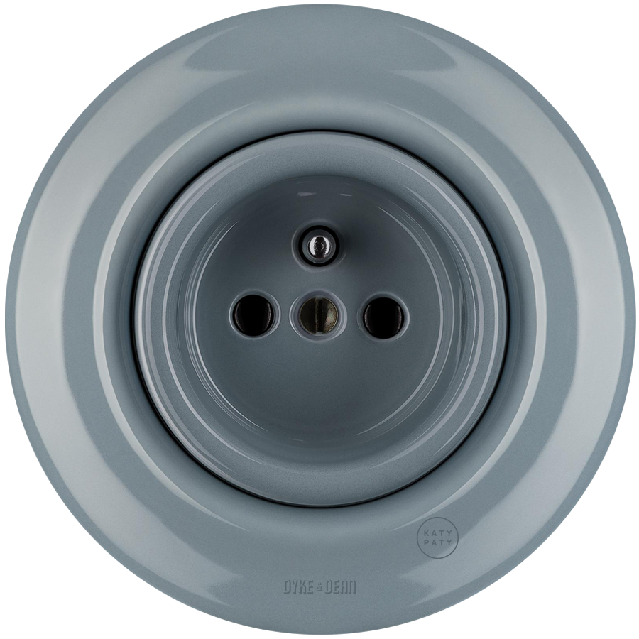 ENCHUFE DE PARED PORCELANA GRIS CENIZA