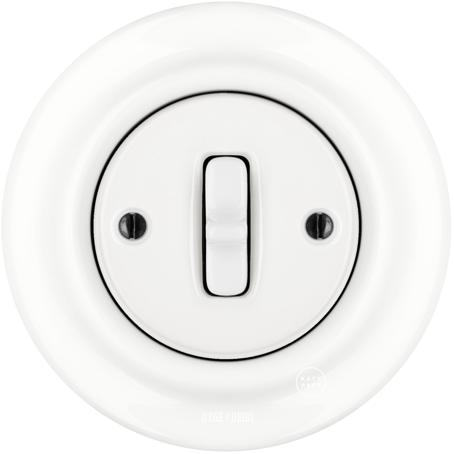 INTERRUPTOR DE LUZ DE PARED DE PORCELANA DE MADERA DE HAYA BLANCO