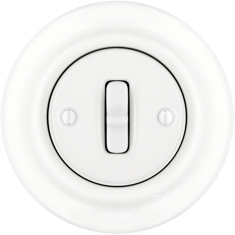 INTERRUPTOR DE LUZ DE PARED DE PORCELANA DE MADERA DE HAYA BLANCO