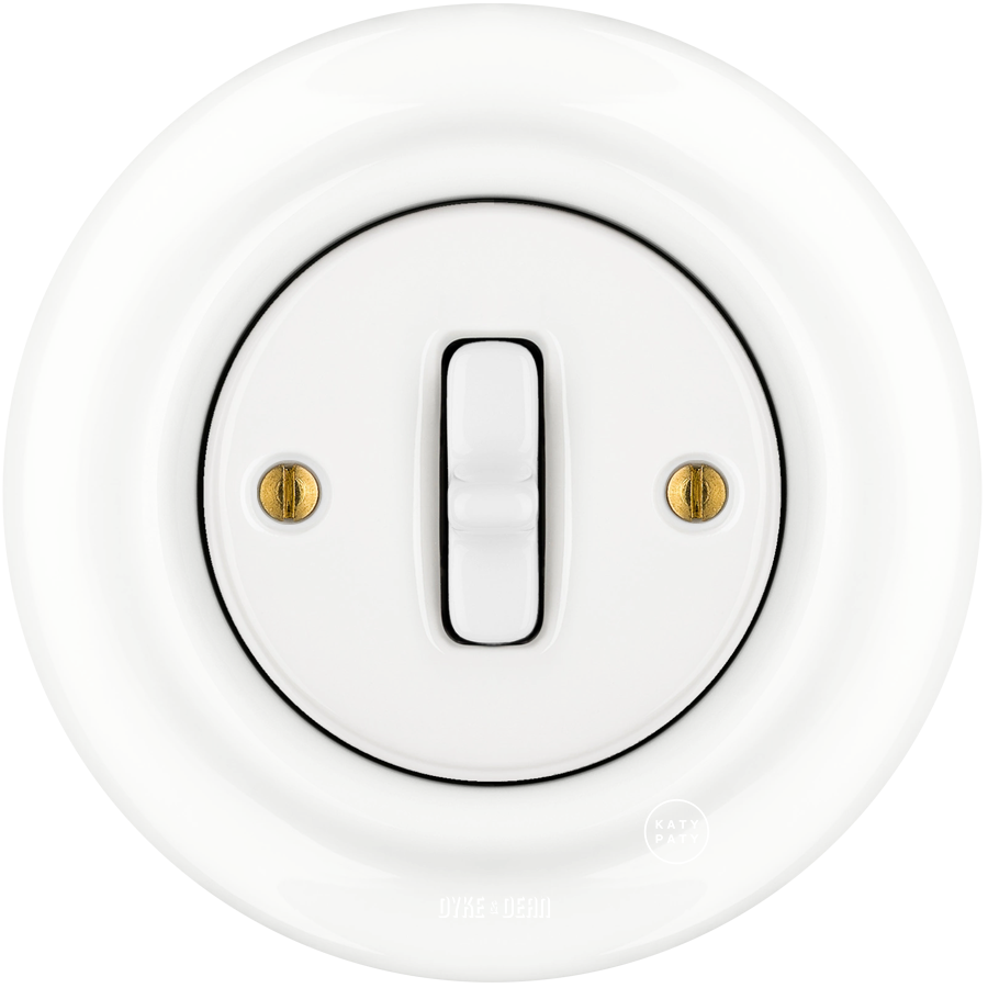 INTERRUPTOR DE LUZ DE PARED DE PORCELANA DE MADERA DE HAYA BLANCO