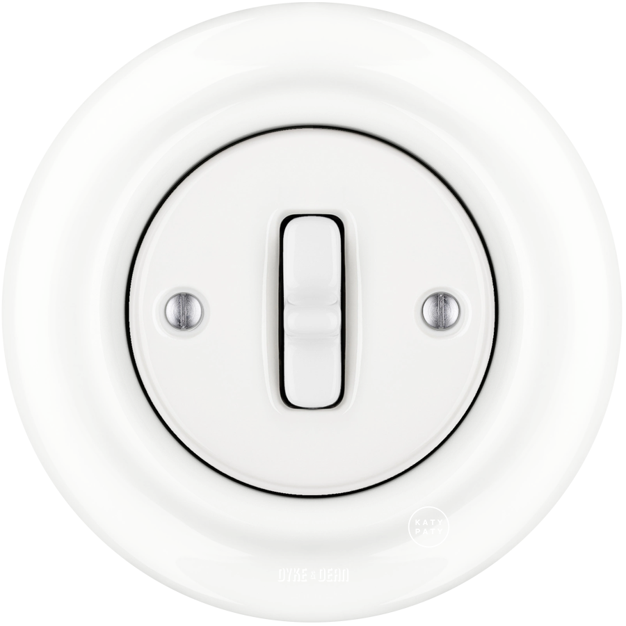 INTERRUPTOR DE LUZ DE PARED DE PORCELANA DE MADERA DE HAYA BLANCO