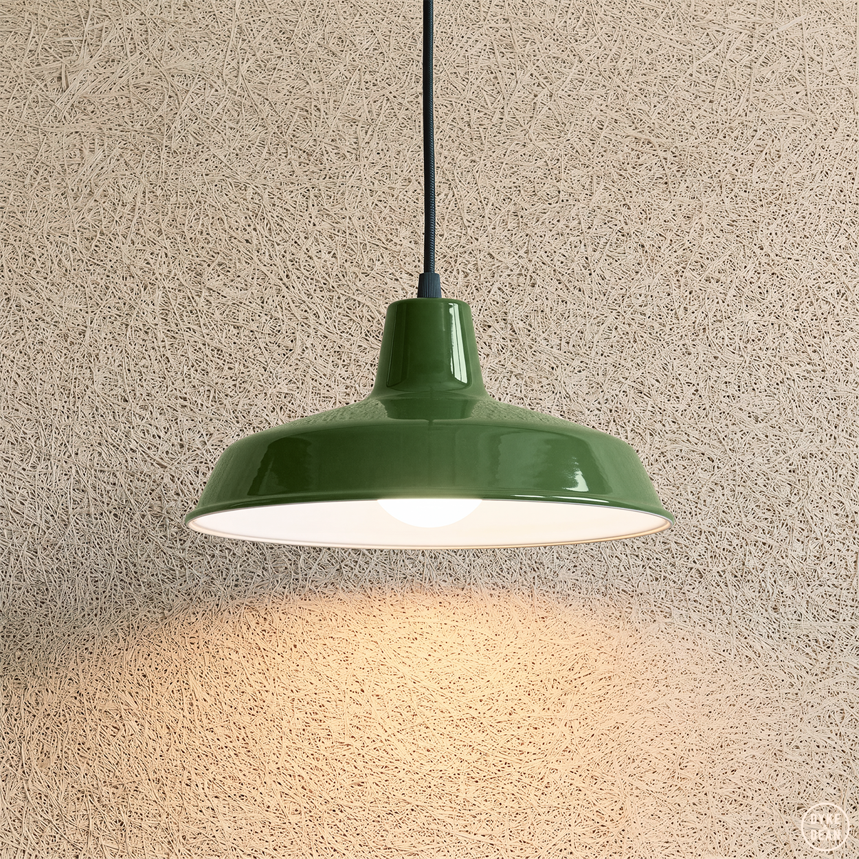 DYKE & DEAN SMALL PENDANT LAMPSHADE MOSS GREEN E27 BULB HOLDER