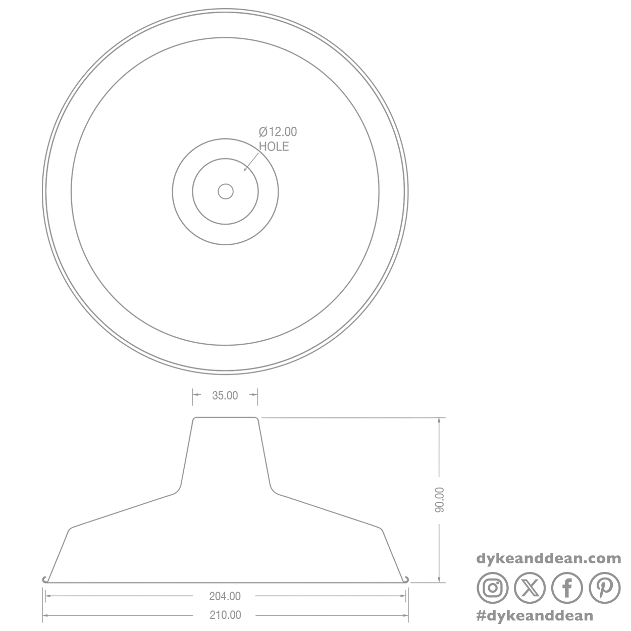 DYKE & DEAN SMALL PENDANT LAMPSHADE BLACK E27 BULB HOLDER