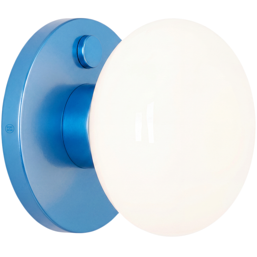 FLO OPAL GLASS ORB WALL LIGHT BLUE