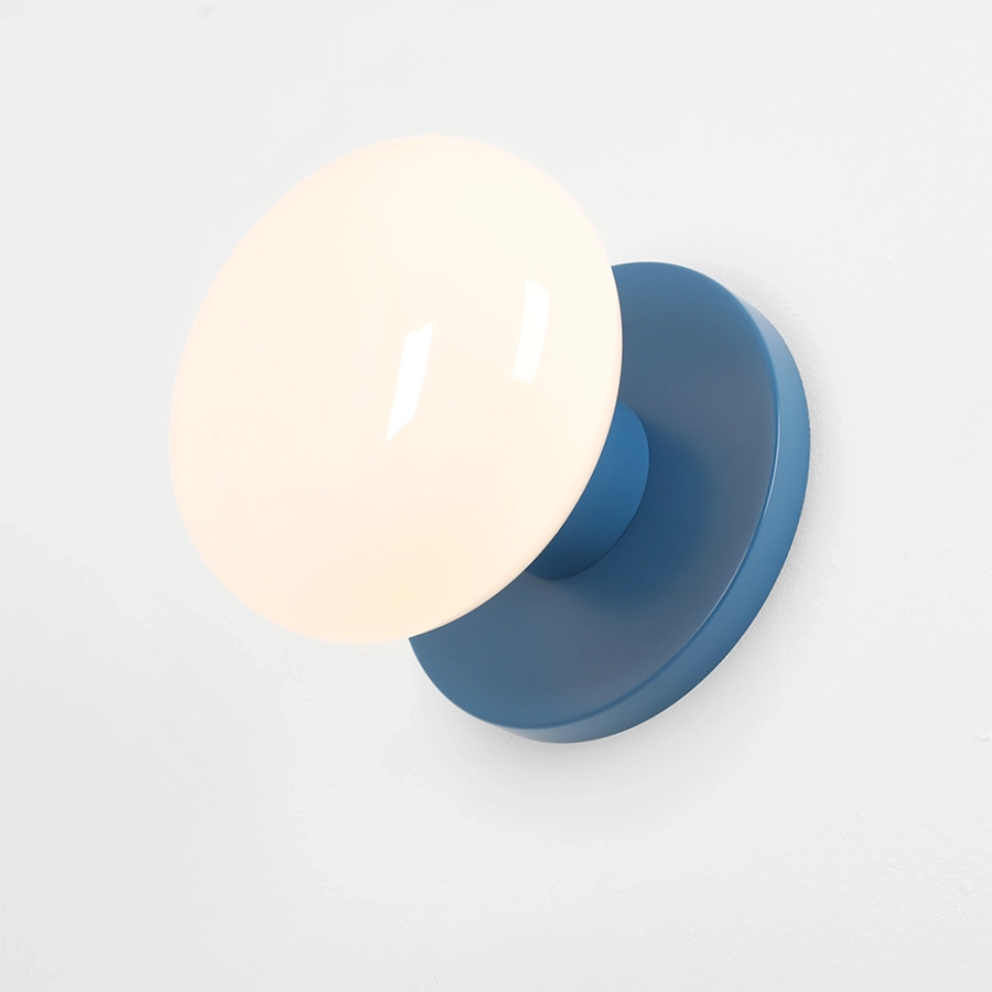 FLO OPAL GLASS ORB WALL LIGHT BLUE