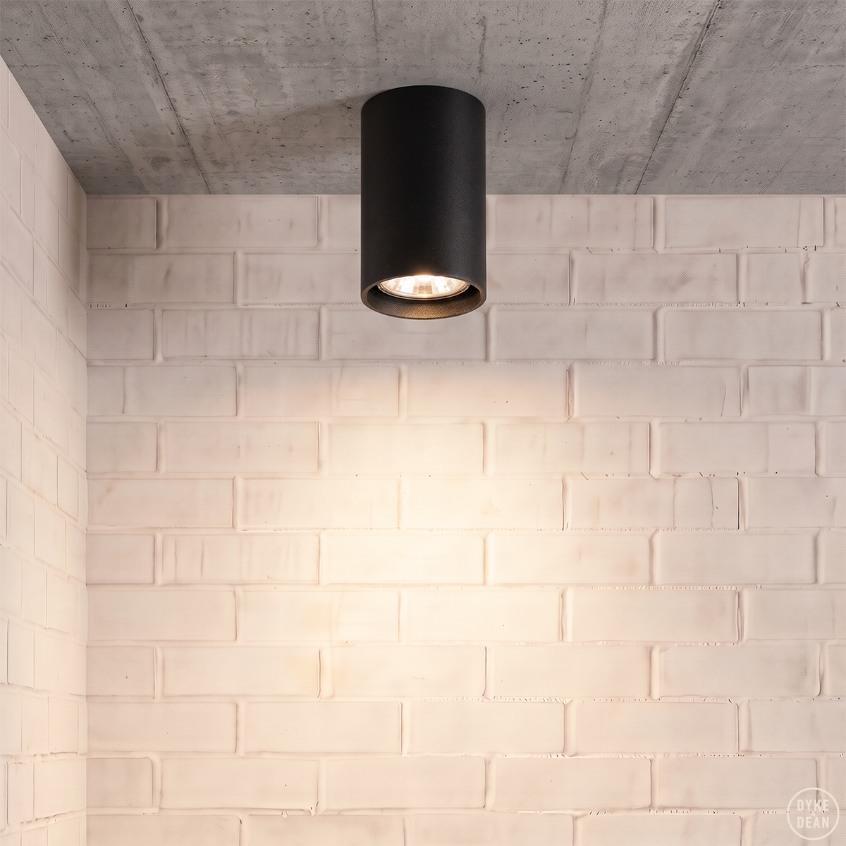 Ceiling cylinder spot lamp black